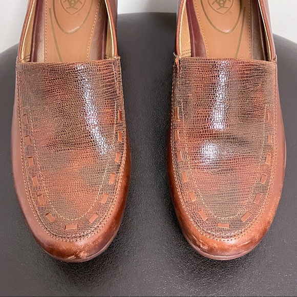 Ariat Brown Leather Clogs 7B 7 B Advanced Stability Cushioning 1000483 *No Box* - Picture 3 of 10